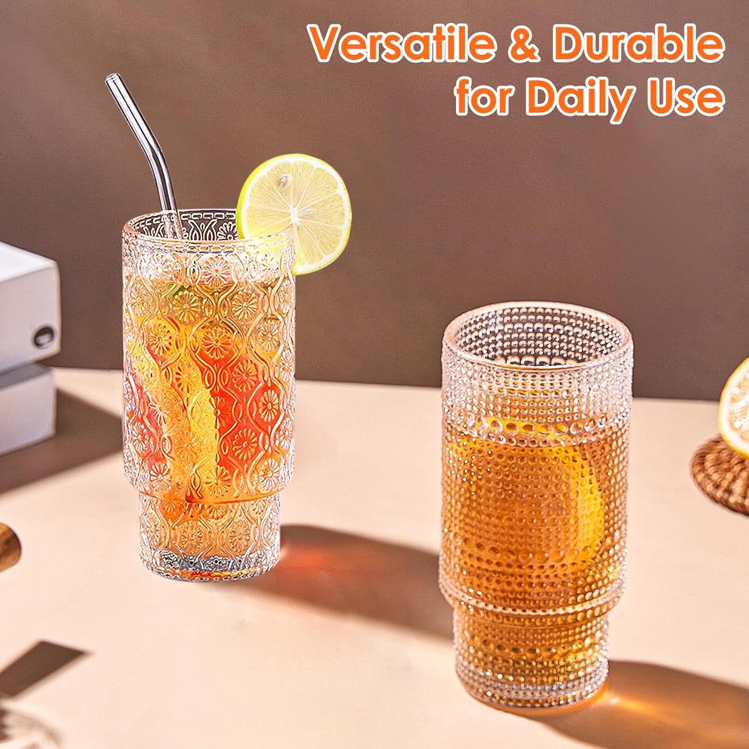 Drinking Glasses with Bamboo Lids, Glasses with Glass Straw, Can Shaped Glass Cups with Lids and Straws, Beer Glasses with Cleaning Brushes -Pack of 2 (16oz ) Drinking Glasses with Bamboo Lids, Glasses with Glass Straw, Can Shaped Glass Cups with Lids and Straws, Beer Glasses with Cleaning Brushes -Pack of 2 (16oz )